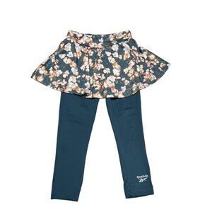 Reebok Kids Floral Skort Leggings - Blue and White